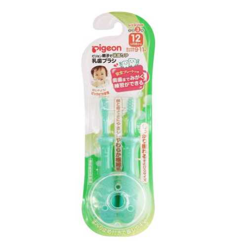 แปรงสีฟันสำหรับ 1 ขวบ มีกันกระแทก Pigeon Step 3 , นำเข้าญี่ปุ่น