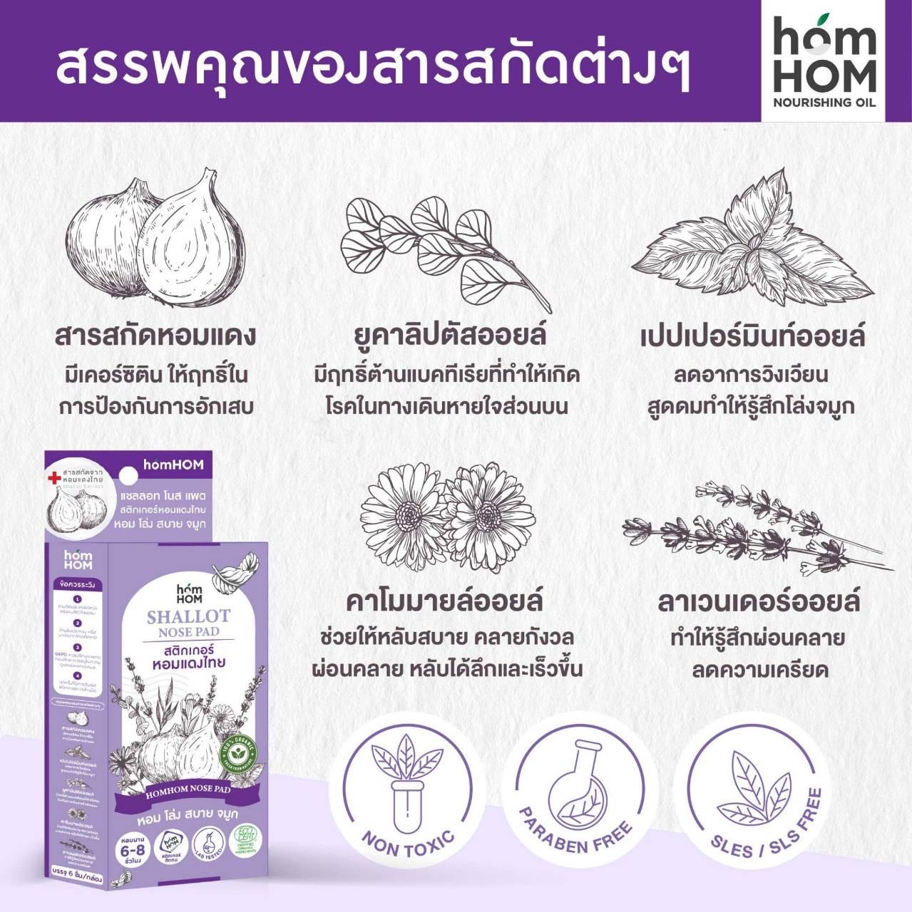 Homhom แผ่นปิดหัวหอมแดง ไทย