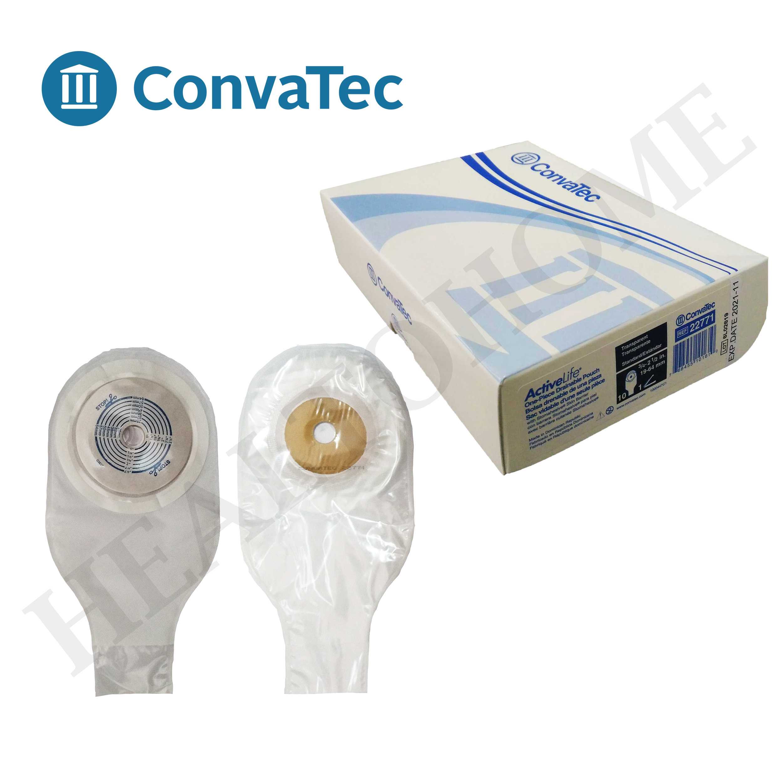Convatec Activelife ถุงอุจจาระหน้าท้อง แบบชิ้นเดียว ขนาด 19-64 มม. (Colostomy Bag)