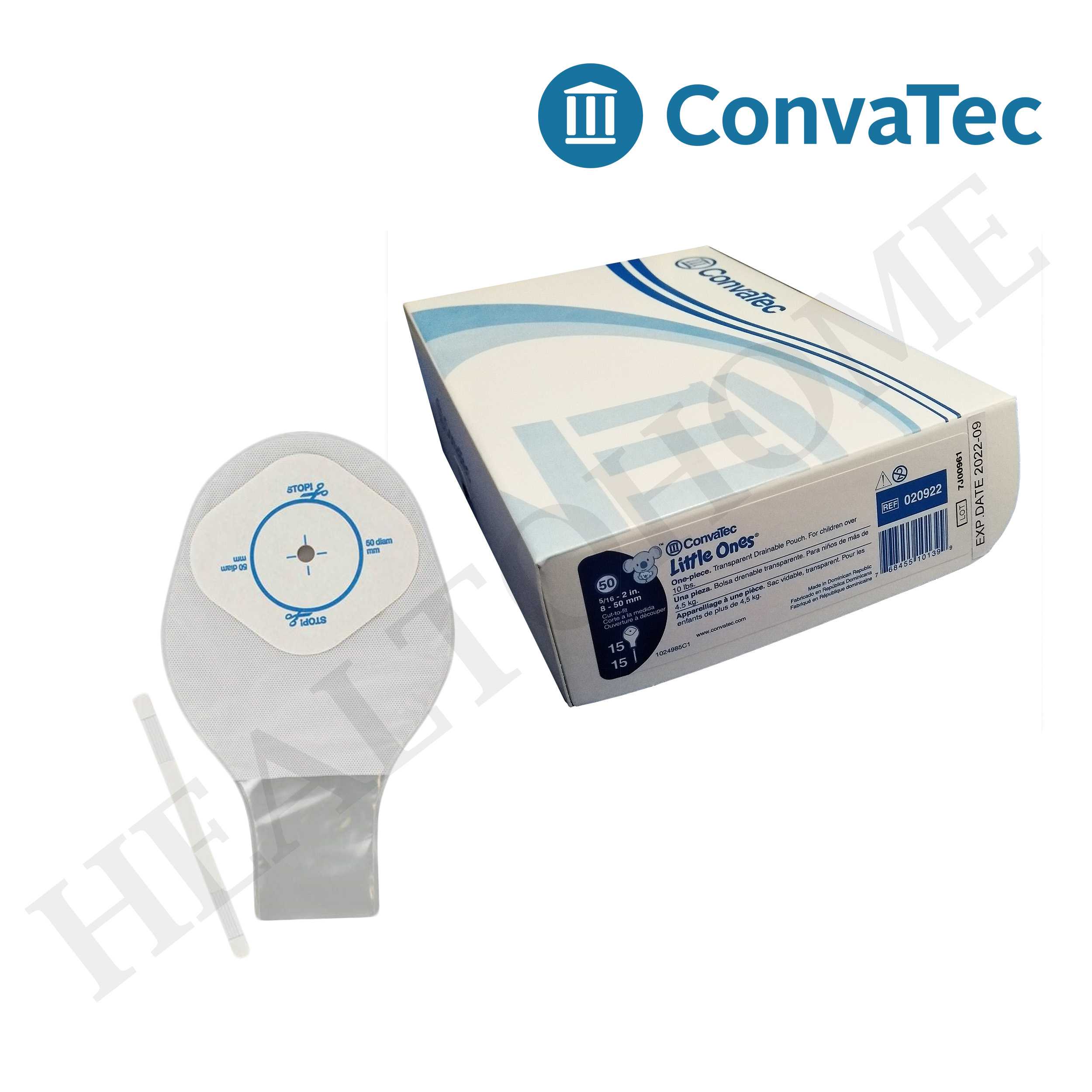 Convatec Little Ones ถุงอุจจาระหน้าท้องแบบชิ้นเดียว สำหรับเด็ก 8-50 มม.
