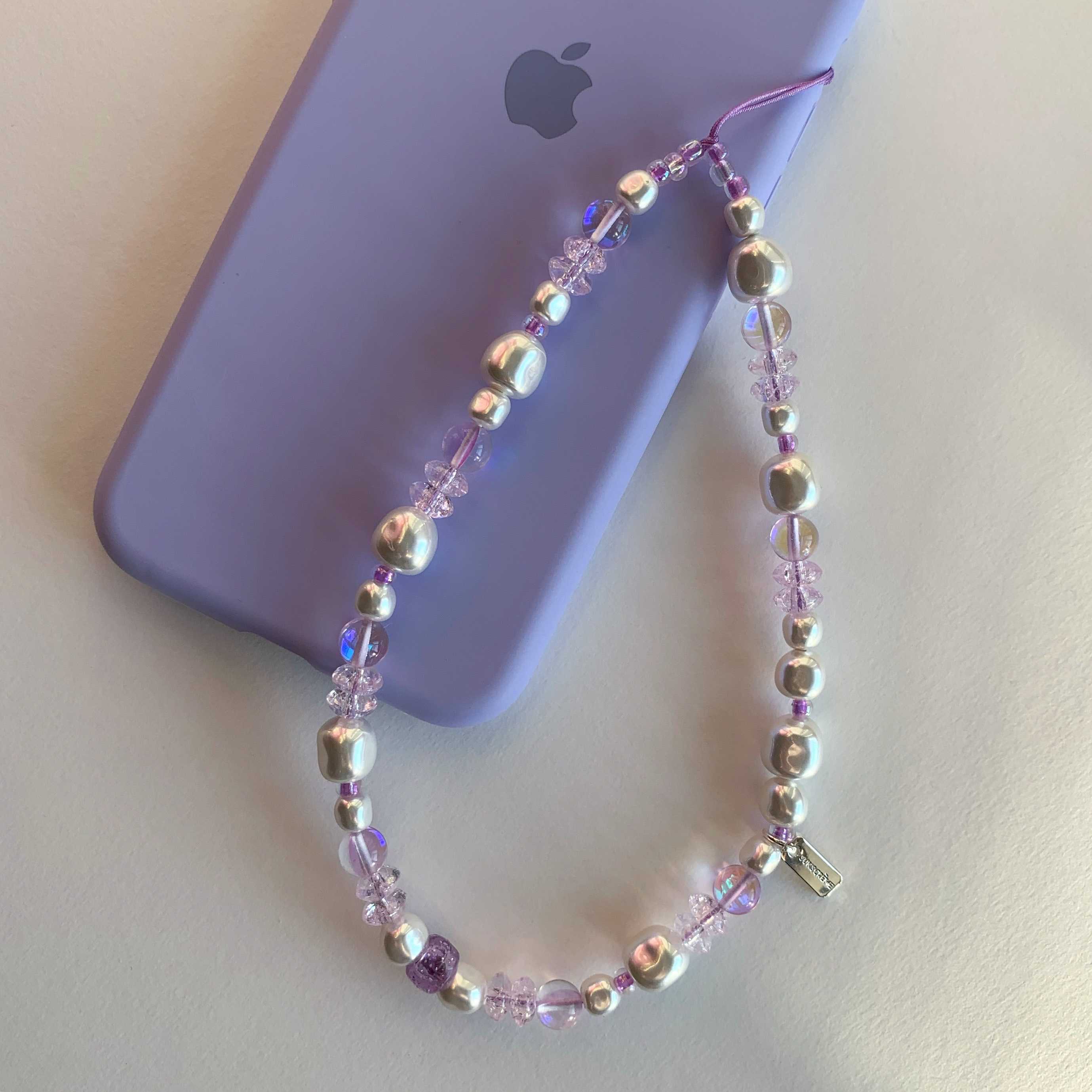 CLEAR LILAC AURA PHONE STRAP