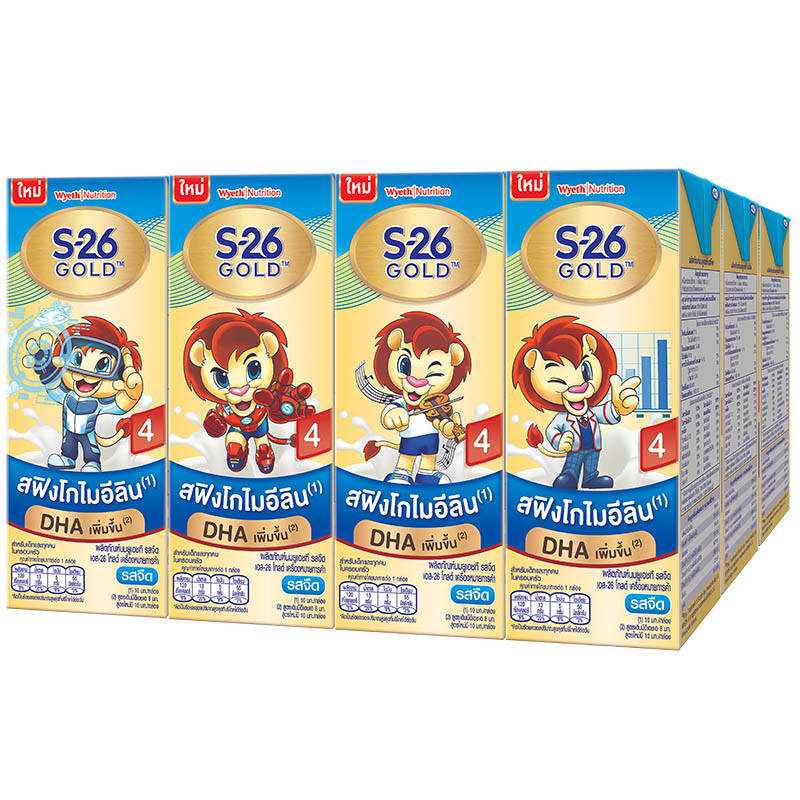 เอส26โกลด์โปรเกรส4 นมยูเอชทีรสจืด 180มล. แพ็ค12กล่อง  8850125097315 (07)