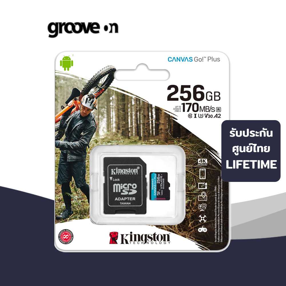 Kingston Canvas Go! Micro SD Card 256GB เมมโมรี่การ์ด สำหรับกล้อง 4K - LIFETIME Warranty
