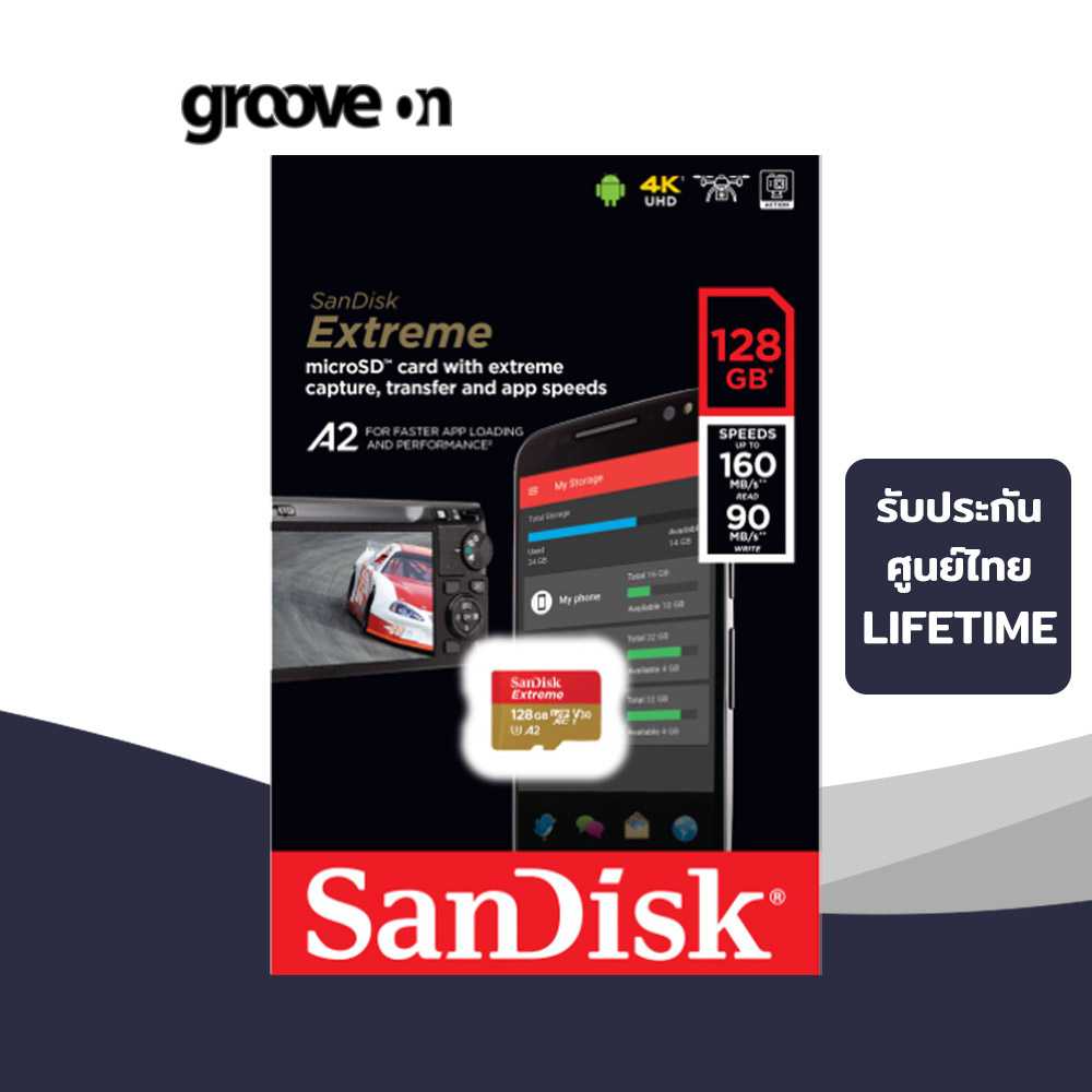 SanDisk Extreme 128GB Micro SDXC class10 (160MB/s.) - LIFETIME Warranty