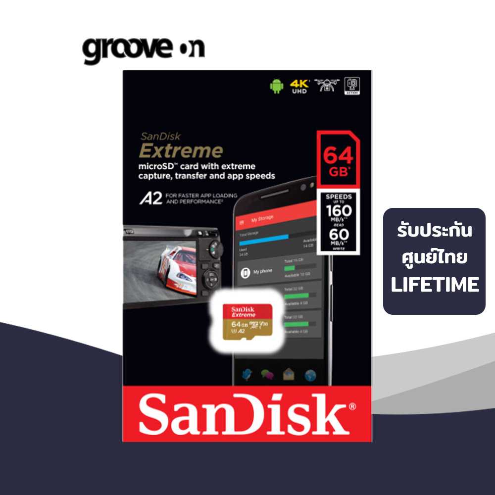 Sandisk extreme microsd 64 top