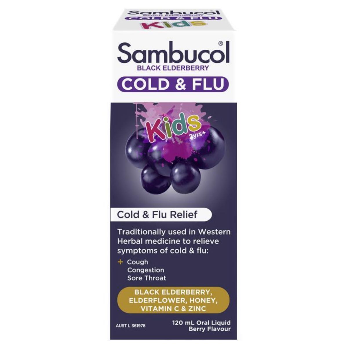 Sambucol Kids Cold & Flu (AUS) 120 ml สำหรับน้อง 2 ขวบขึ้นไป