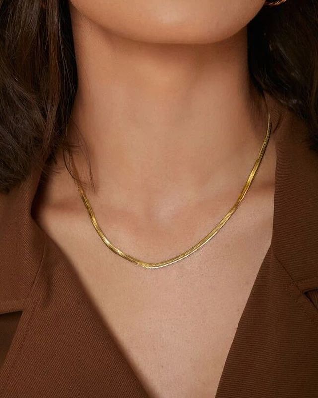 14K gold plated necklace  ใส่แล้วดูแพงมาก ใส่ได้ทุกสีผิว เป็นงานสแตนเลส ชุบทอง 14K ไม่ลอก ไม่ดำ
