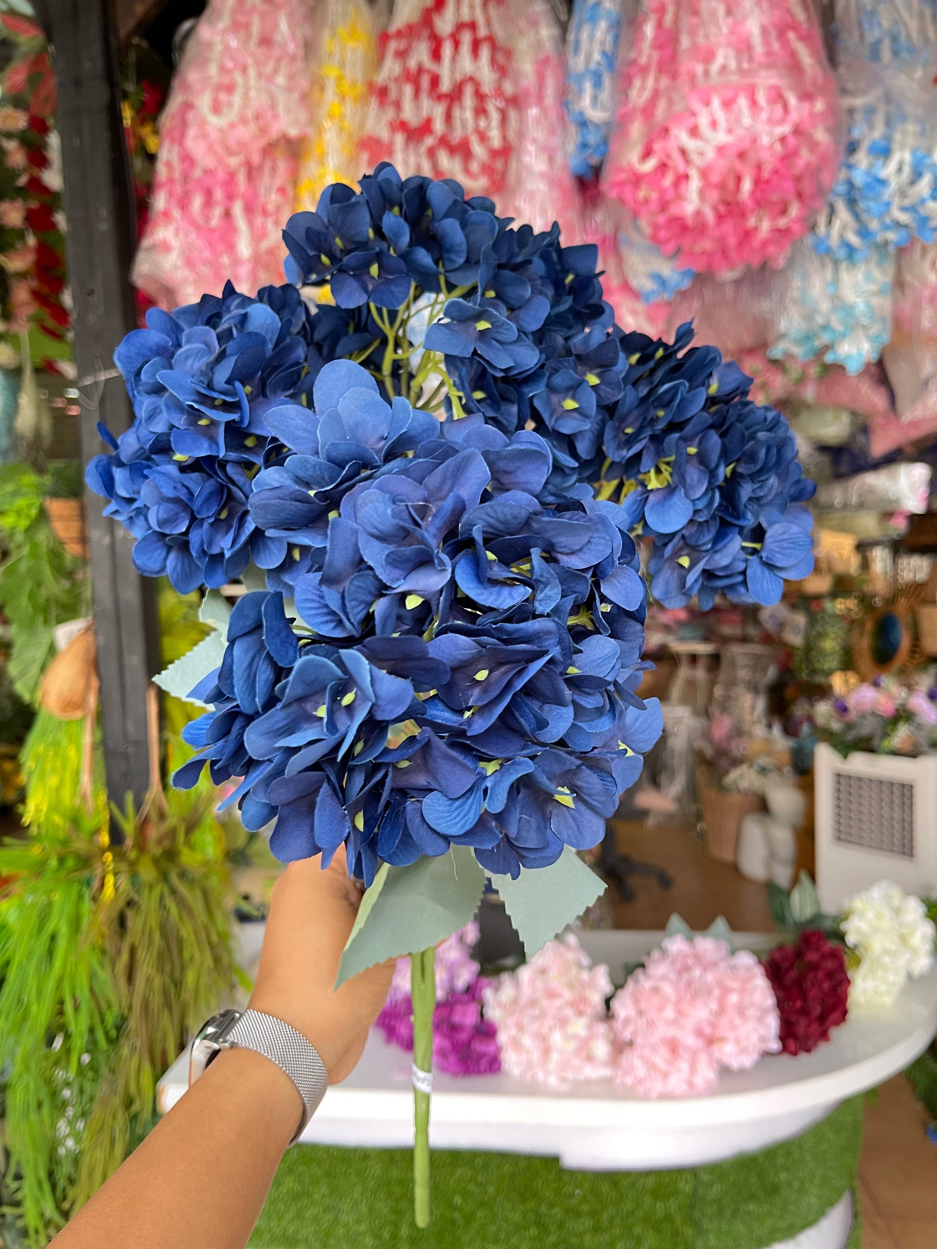 ช่อไฮเดรนเยียร์สีน้ำเงิน 5 ดอก