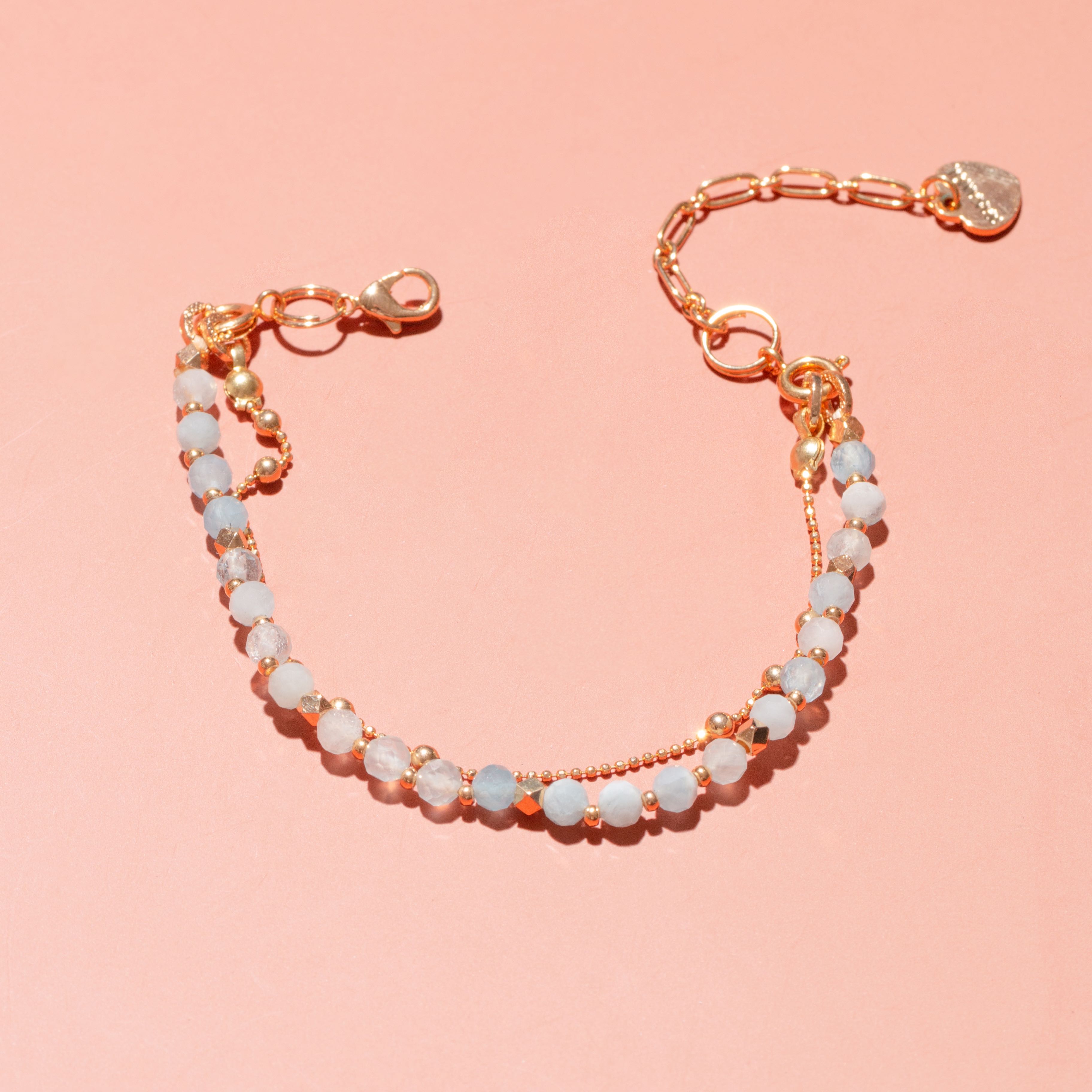 AQUAMARINE-LUCKY CHARM Bracelet 