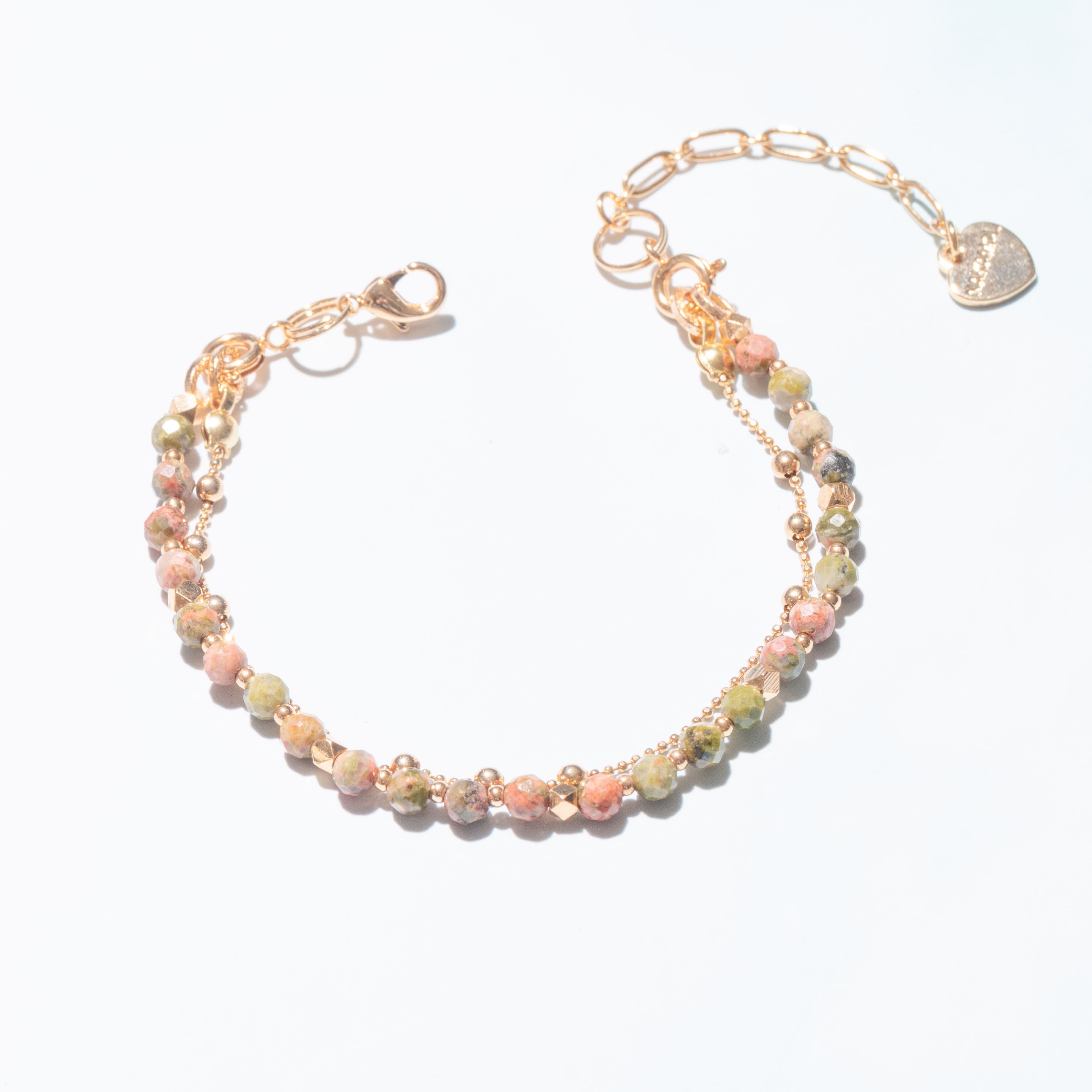 UNAKITE-LUCKY CHARM Bracelet 