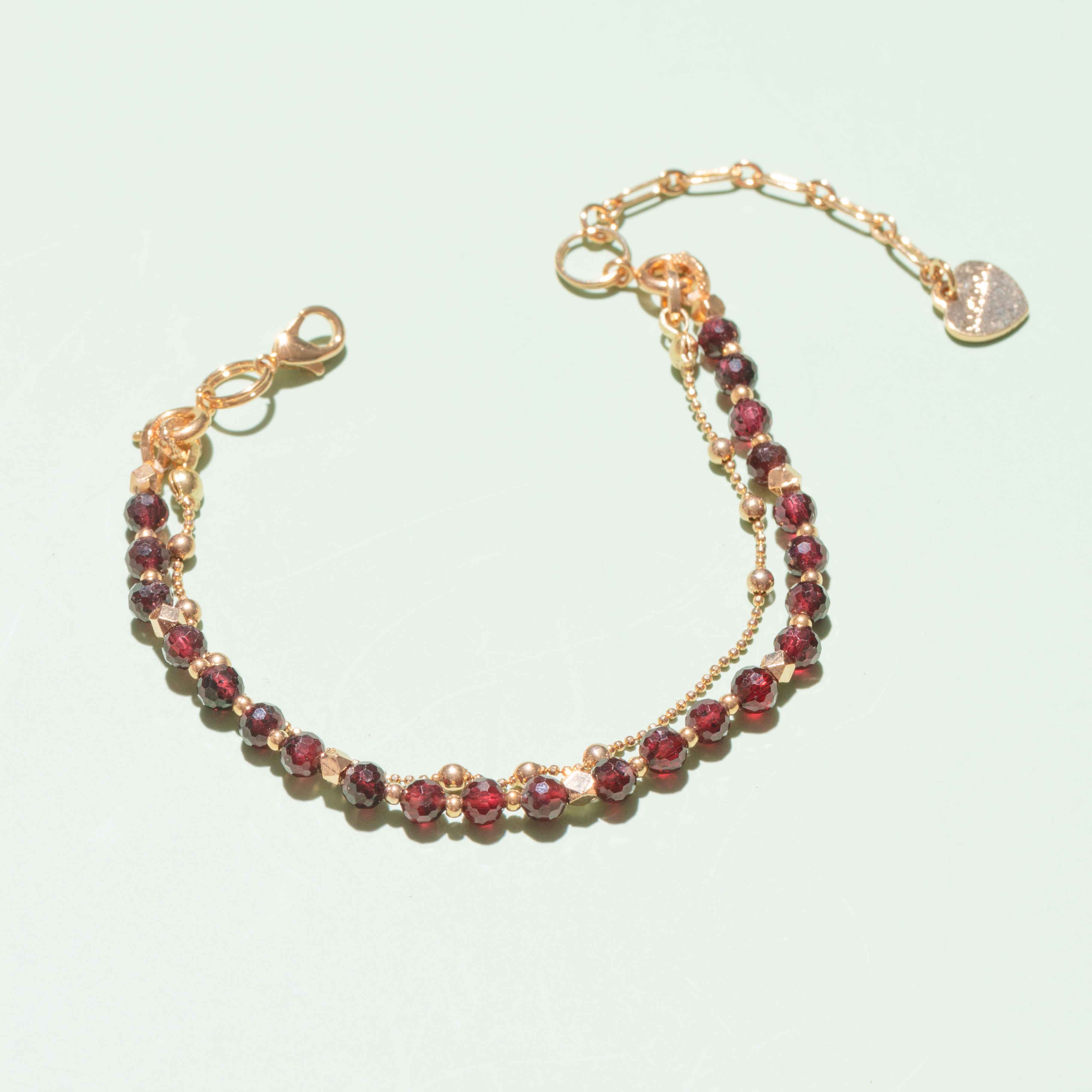 GARNET-LUCKY CHARM Bracelet 