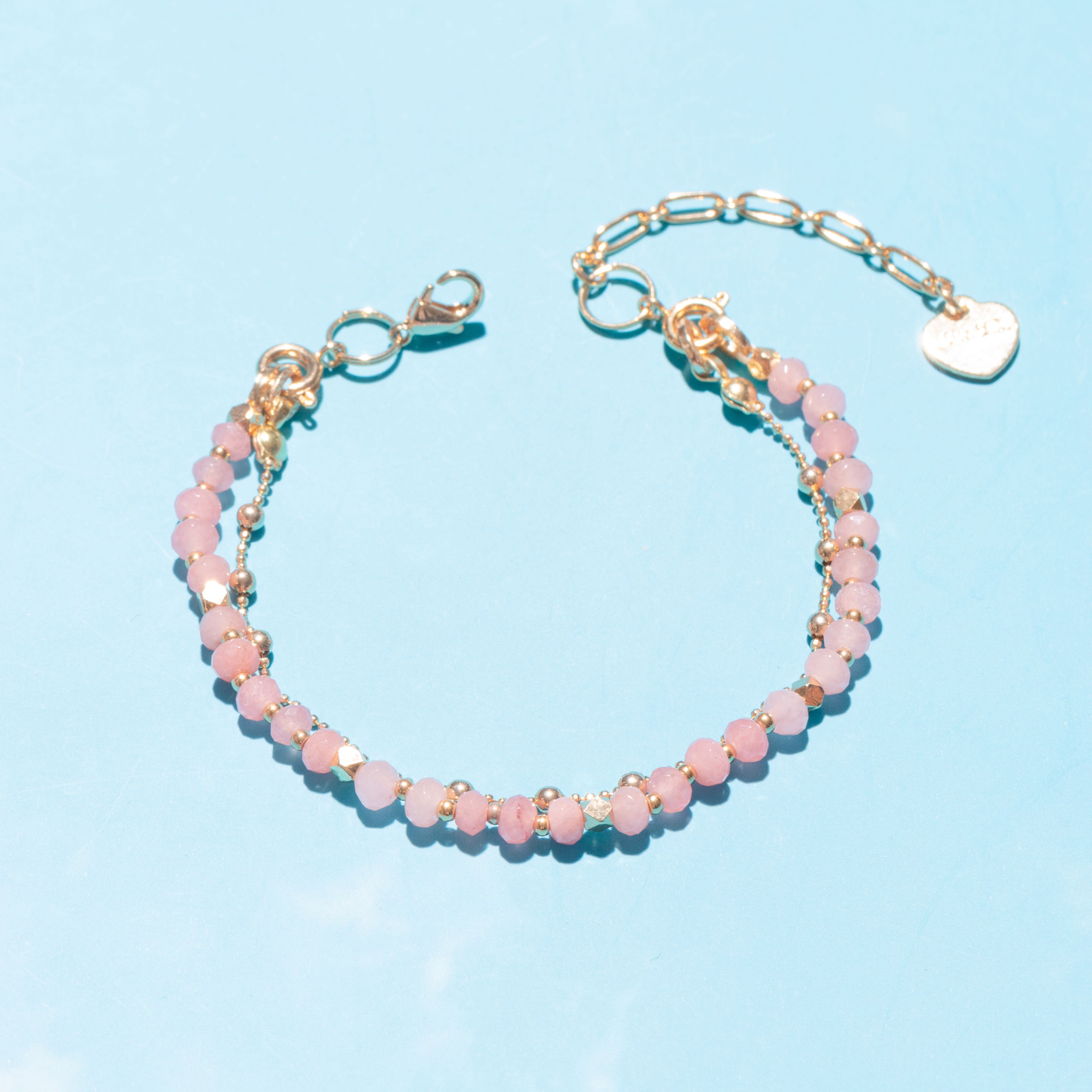 ROSE QUARTZ- LUCKY CHARM Bracelet 