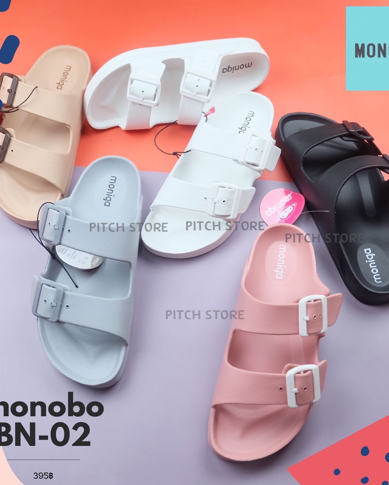 Monobo BN-02 รองเท้าแตะแบบสวมผู้หญิง คละสี