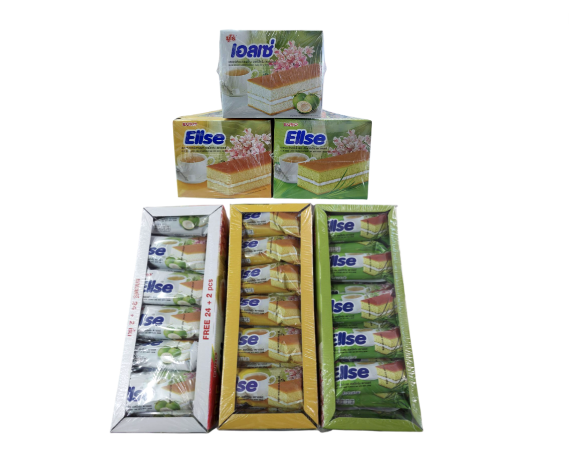 เอลเซ่ เลเยอร์เค้กสอดไส้ครีม ขนาด15กรัม บรรจุ24ชิ้น
