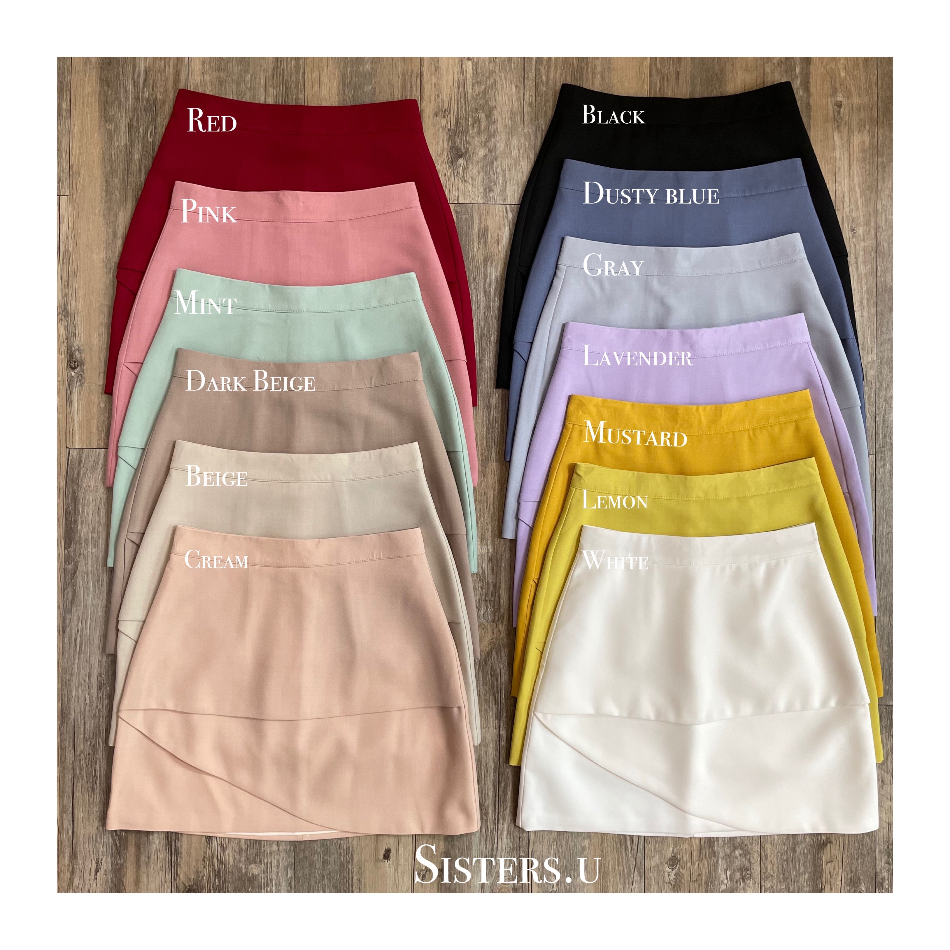 SKIRT - 08 กระโปรงเอวสูง ทรงเอ 