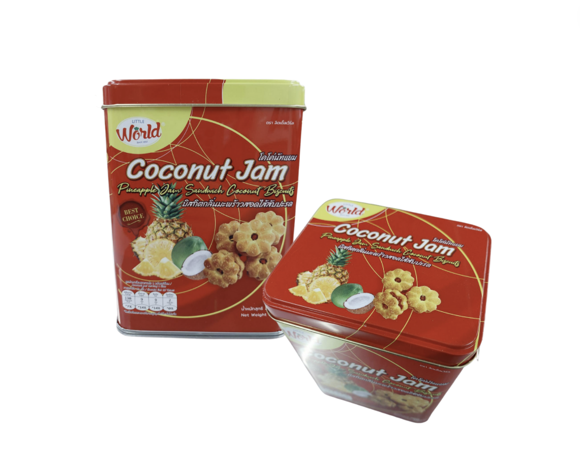 ขนม บิสกิตกลิ่นมะพร้าวสอดไส้สับปะรด ตราลิตเติ้ลเวิร์ล ขนาด380กรัม
