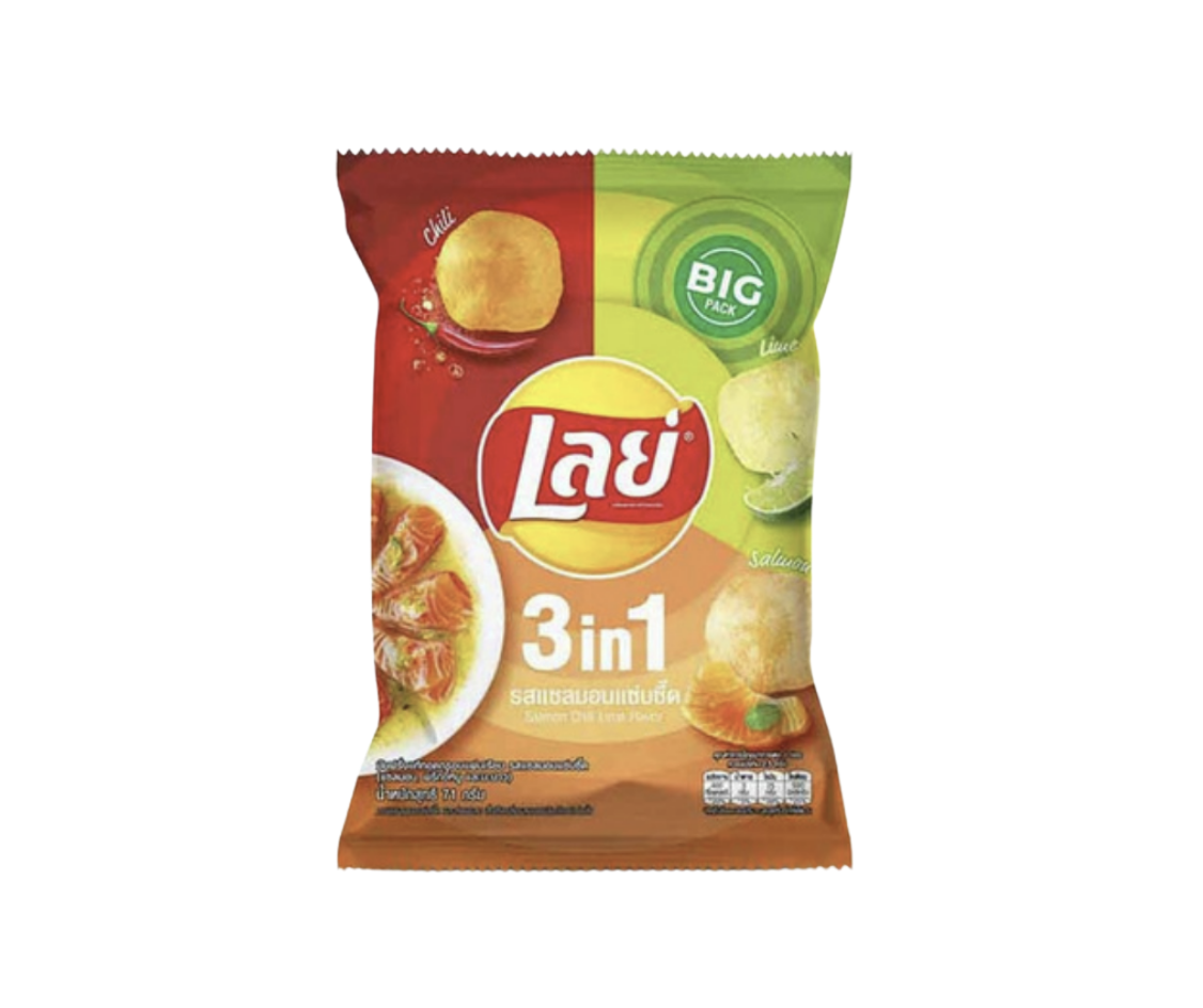เลย์ 3in1 รสแซลมอนแซ่บซี๊ด ขนาด71กรัม