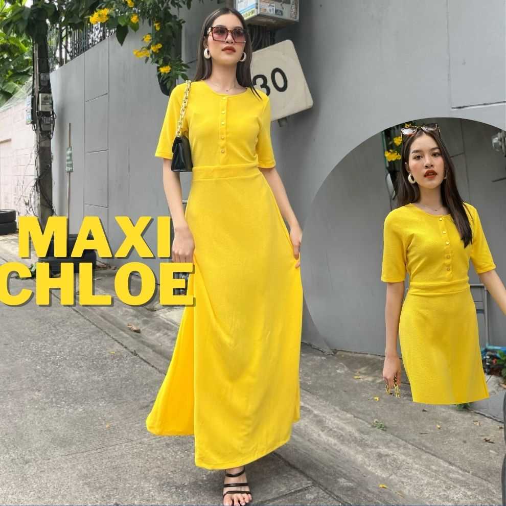 Maxi Chloe แม็กซี่เดรสยาวกระดุมหน้า