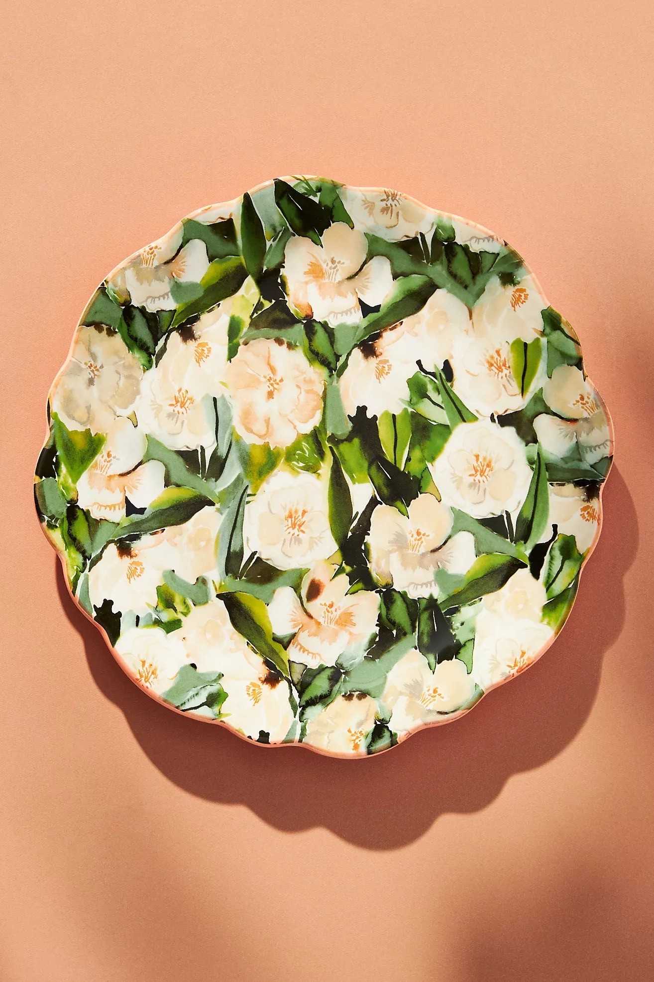 Gardenia Livia Dessert Plate // จานลายดอกไม้ Anthropologie