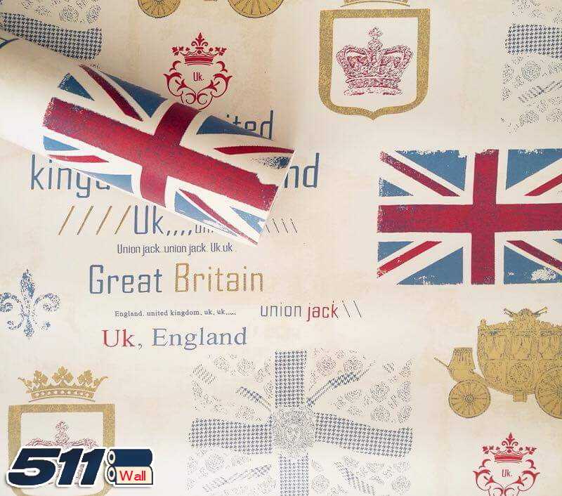 วอลเปเปอร์แบบมีกาวในตัว ลาย  9080 ธงชาติ UK