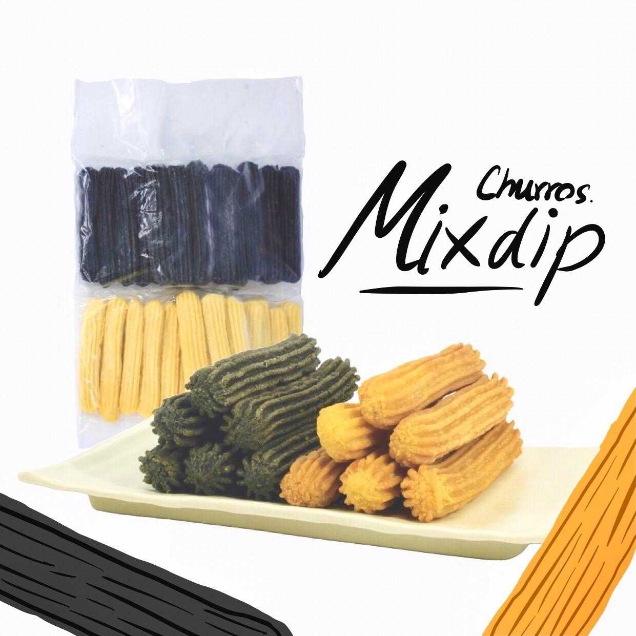 🥖MIX DIP CHURROS(รวมมิตรชูโรสดิป)🚩บรรจุ 30 ชิ้น ดิป 15 ชิ้น & ชาโคล 15 ชิ้น