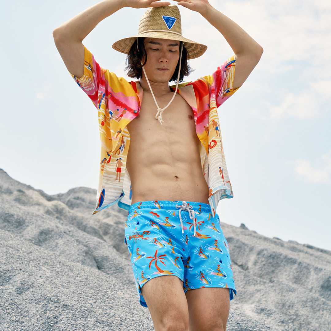 SALAWAN กางเกงว่ายน้ำ -Swim Shorts-Skyline Surfer