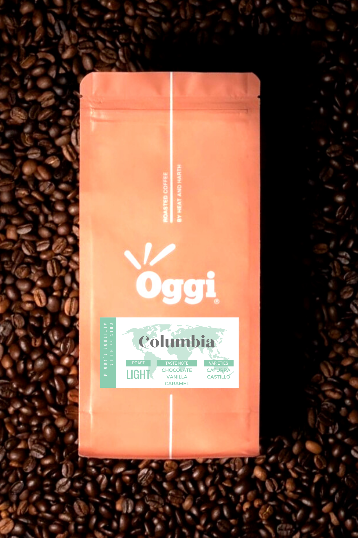 เมล็ดกาแฟคั่วอ่อน Oggi รส Columbia จาก Huila แหล่งปลูกกาแฟที่มีชื่อเสียงระดับโลก