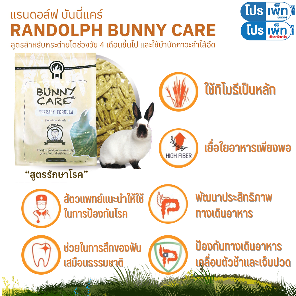 อาหารเสริมกระต่ายท้องอืด Randolph Bunny Care 1กก.