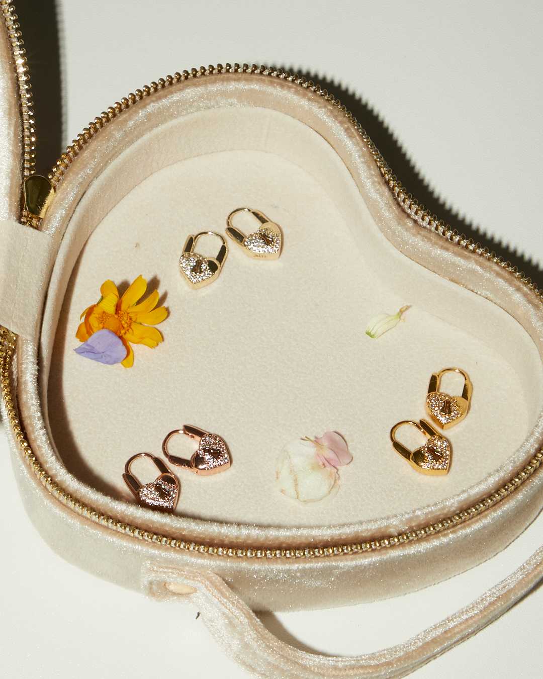 Julys - heart lock earrings