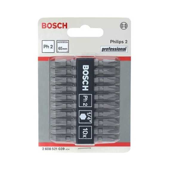 ดอกไขควงลม PH2x65mm  ขนาด : PH2 (+2) ยาว 65MM.  สี : สีเงิน(ดำ)  จำนวน : 10 ชิ้น / Pack