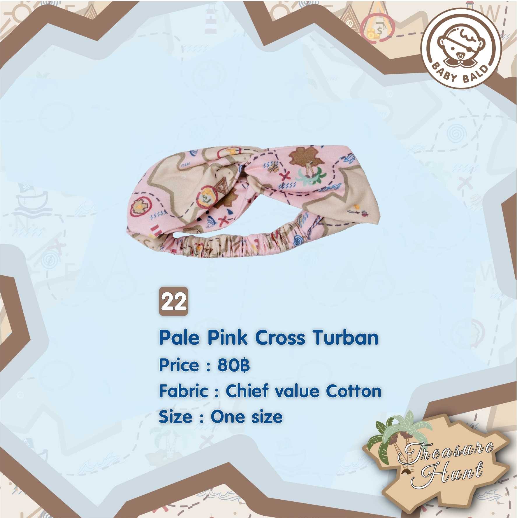 22 Treasure Hunt Pale Pink Cross Turban