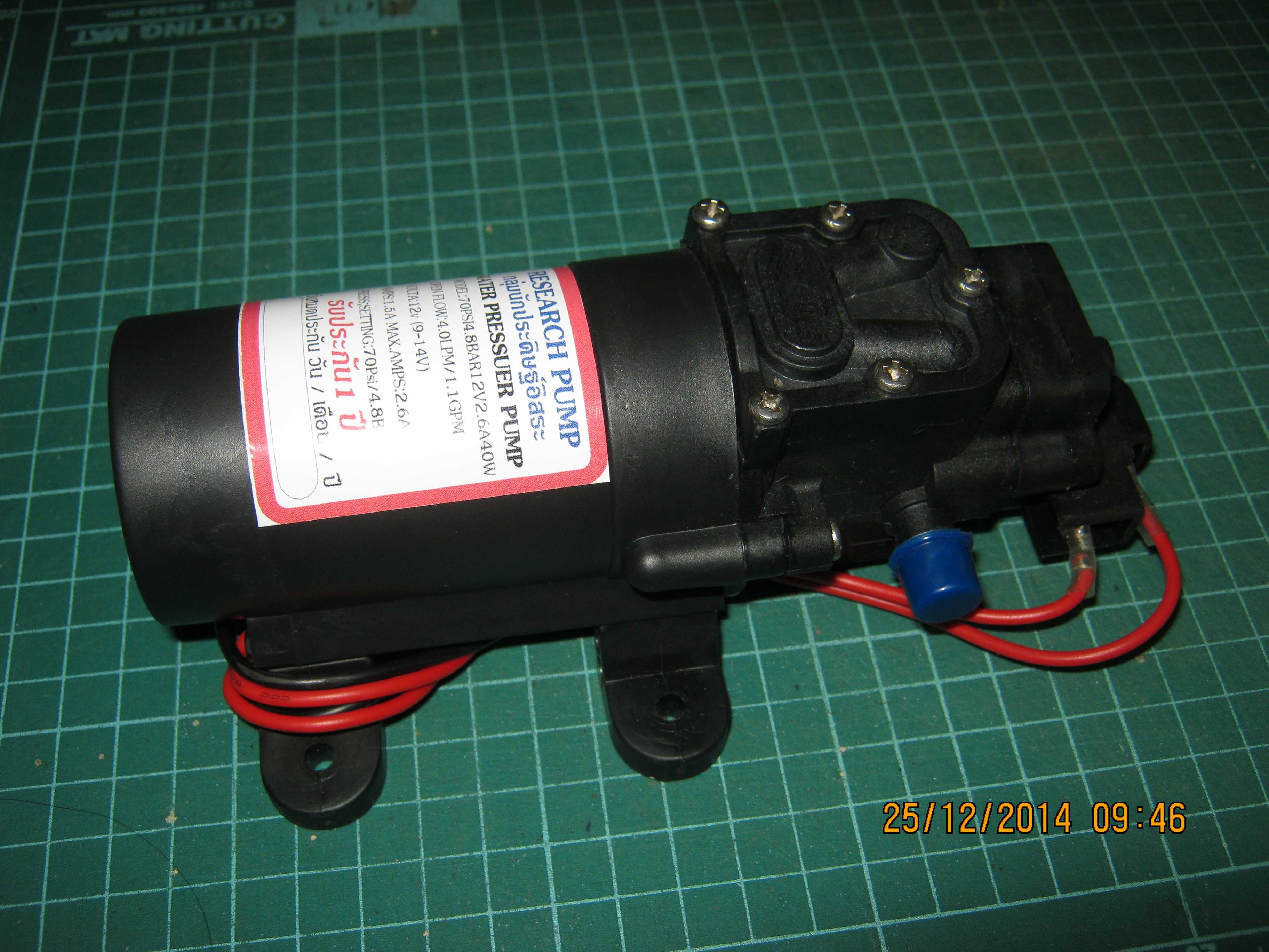 #PUMP4BS-00010S# ปั้มน้ำ 4.8บาร์ 12VDC 30W มีสวิทซ์ ตัดไฟ ปั้มน้ำ ปั้มแรงดัน
