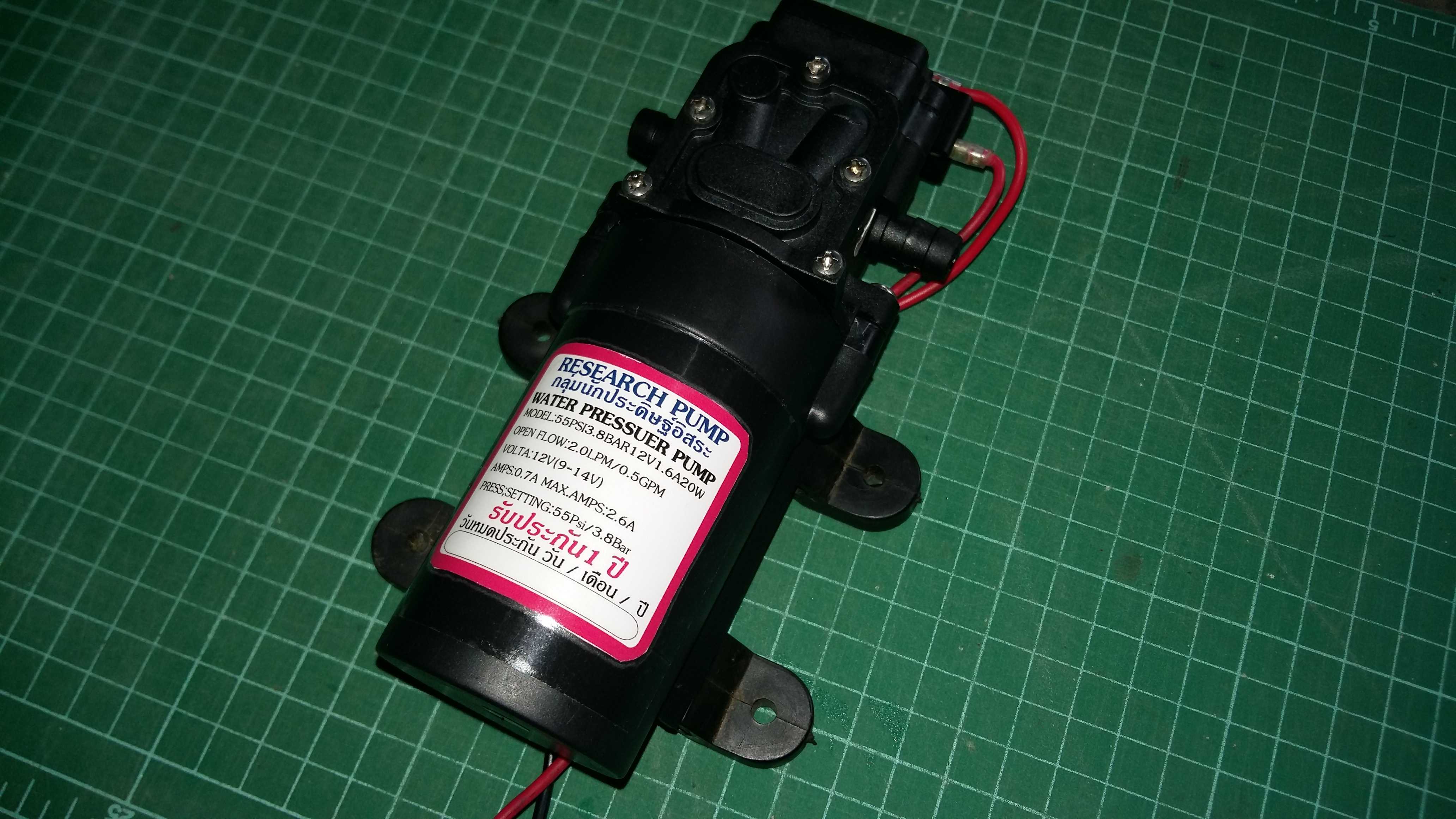 #PUMP3BS-00900S# ปั้มน้ำ 3.8บาร์ 12VDC 20W มีสวิทซ์ ตัดไฟ ปั้มน้ำ ปั้มแรงดัน