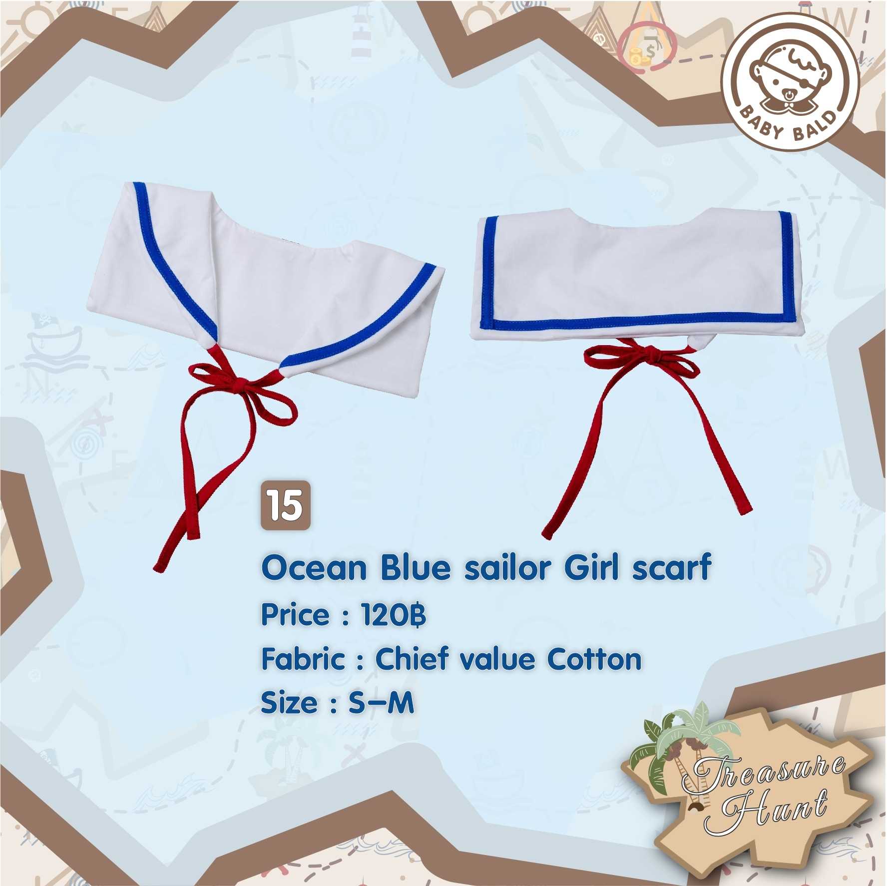 15 Treasure Hunt Ocean Blue Sailor Girl Scarf