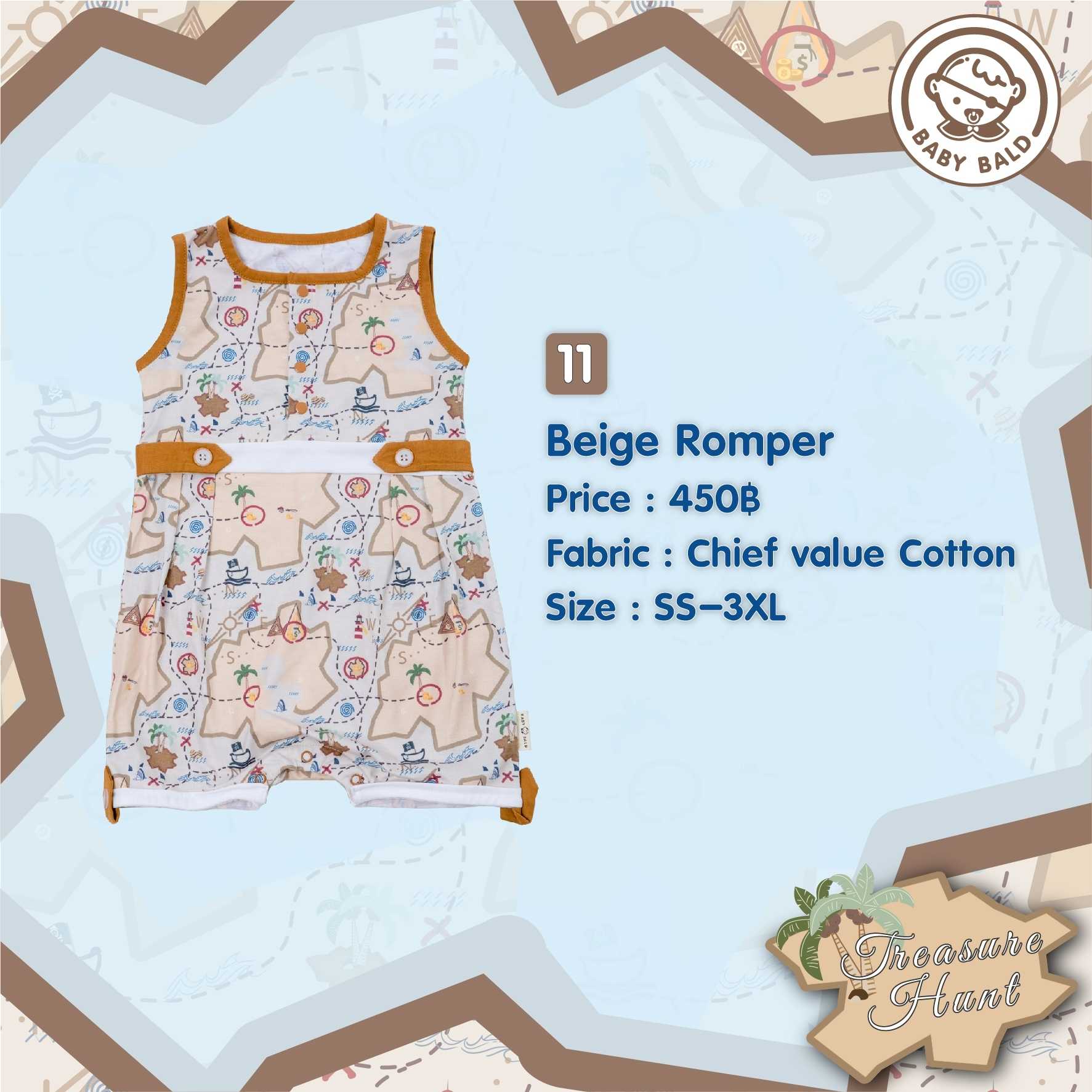 11 Treasure Hunt Beige Romper