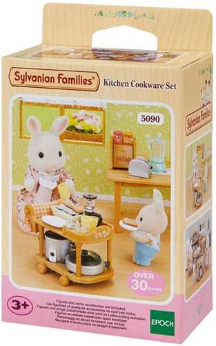 Sylvanian Families Kitchen Cookware Set / ซิลวาเนียน แฟมิลี่ ชุดเครื่องครัวและรถเข็น