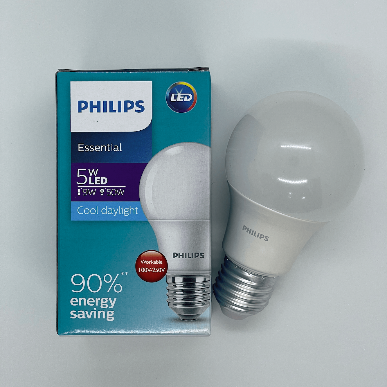 หลอด LED ฟิลิปส์ Philips Essential รุ่น ประหยัด มีขนาด 5W 7W 9W 11W 13W มีแสงขาว และวอร์มไวท์