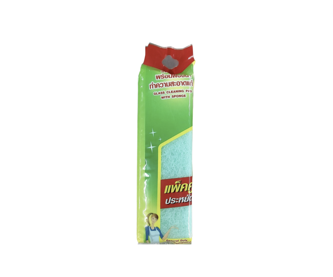 ฟองน้ำ ล้างแก้ว ตราBesico ขนาด50X150มม. แพ๊คคู่