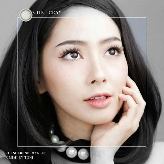 คอนแทคเลนส์ รุ่น Chic Gray ยี่ห้อ Mimi By Toni ขนาดพอดีตา