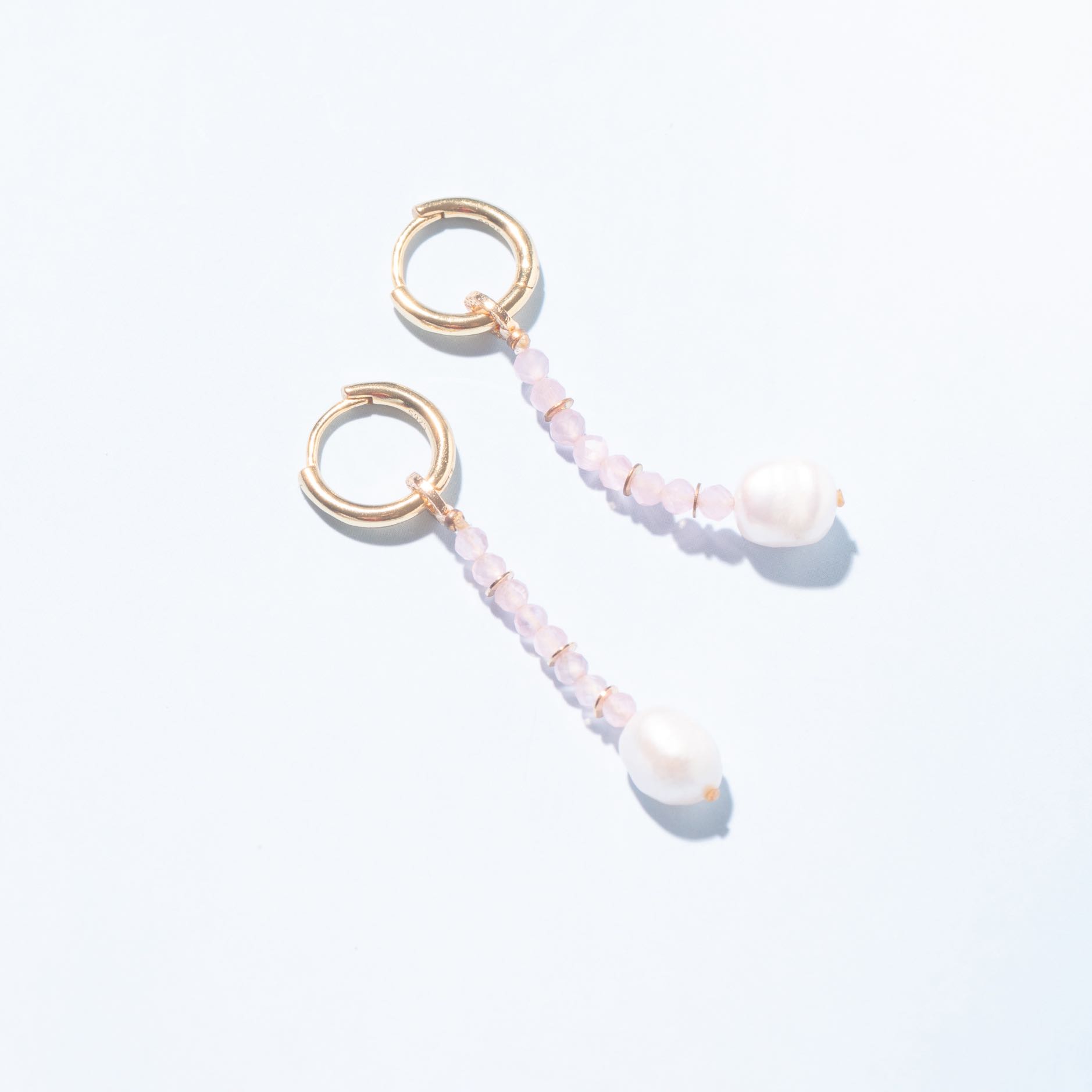 ROSE QUARTZ-LUCKY STONE Drop earrings 