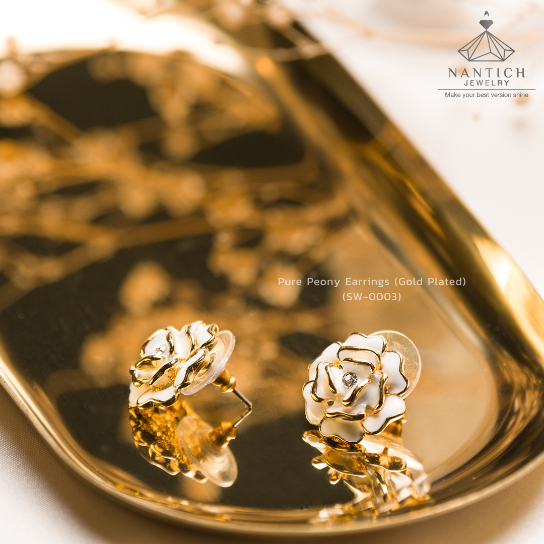 Pure Peony Earrings (Gold Plated) (SW-0003)