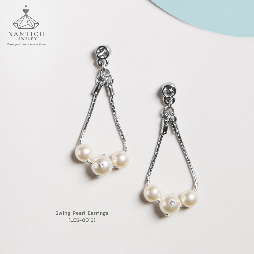 Swing Pearl Earrings (LES-0013)