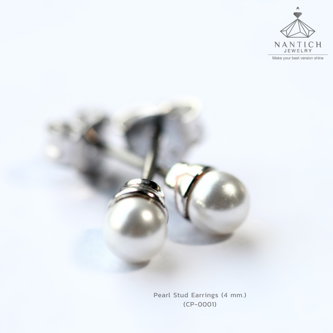 Pearl Stud Earrings (4 mm.) (CP-0001)