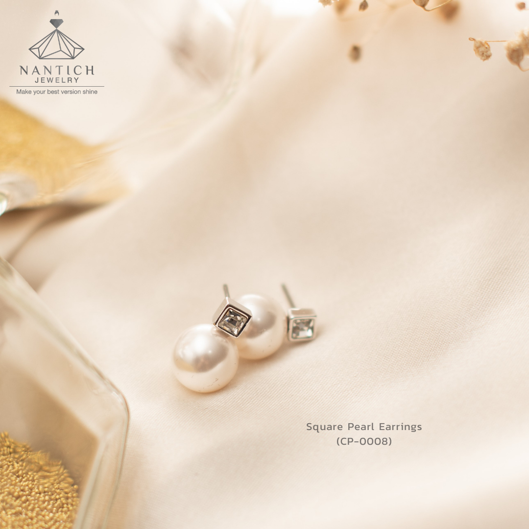 Square Pearl Earrings (CP-0008)