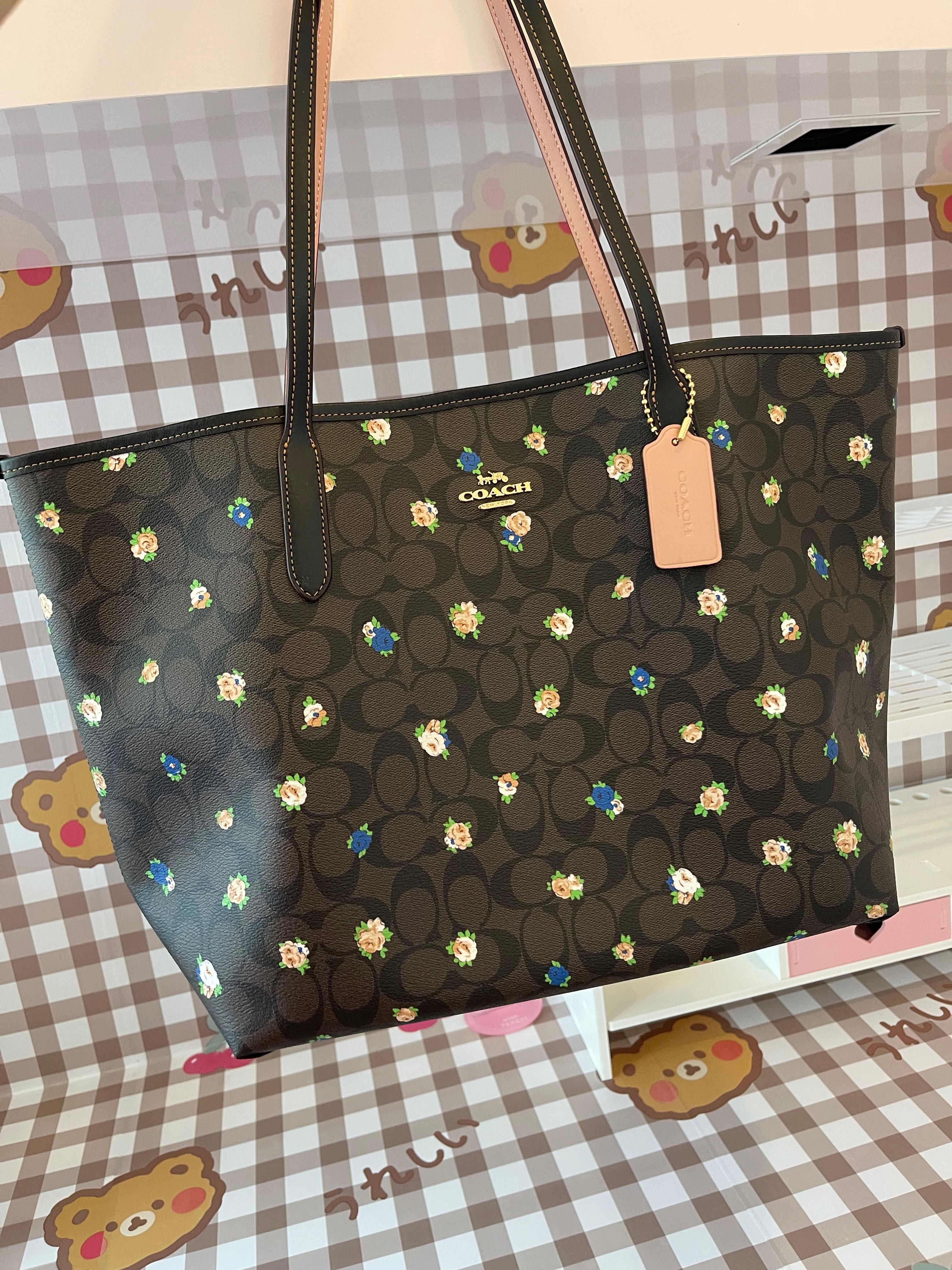 Coach reversible city tote in signature canvas store
