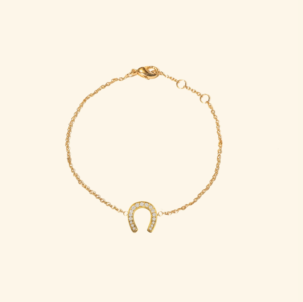 สร้อยข้อมือ คริสตัลพร้อมจี้เกือกม้า (Lucky Horseshoe Bracelet)