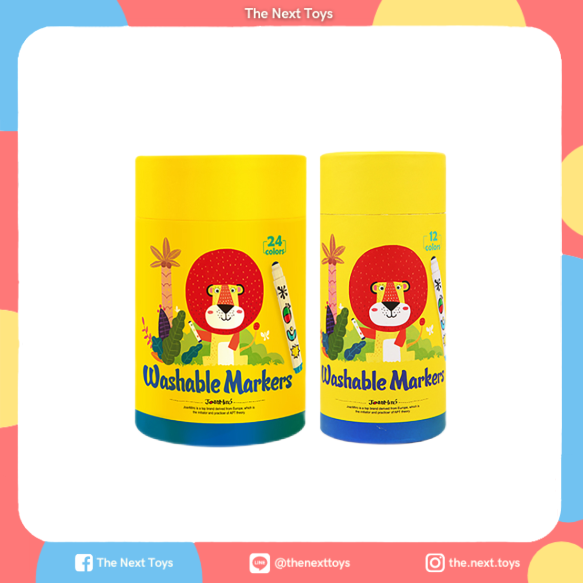 Round Penpoint Washable Markers สีเมจิกหัวมน