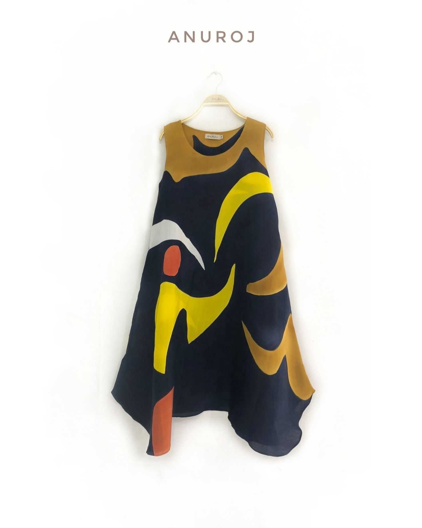 (Pre-order) Sac Sleeveless Dress Cotton Silk Hand paint