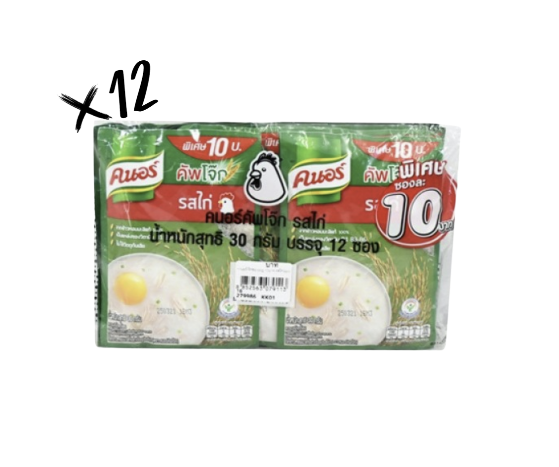 คนอร์ คัพโจ๊ก รสไก่ 30กรัม แพ๊ค12ซอง