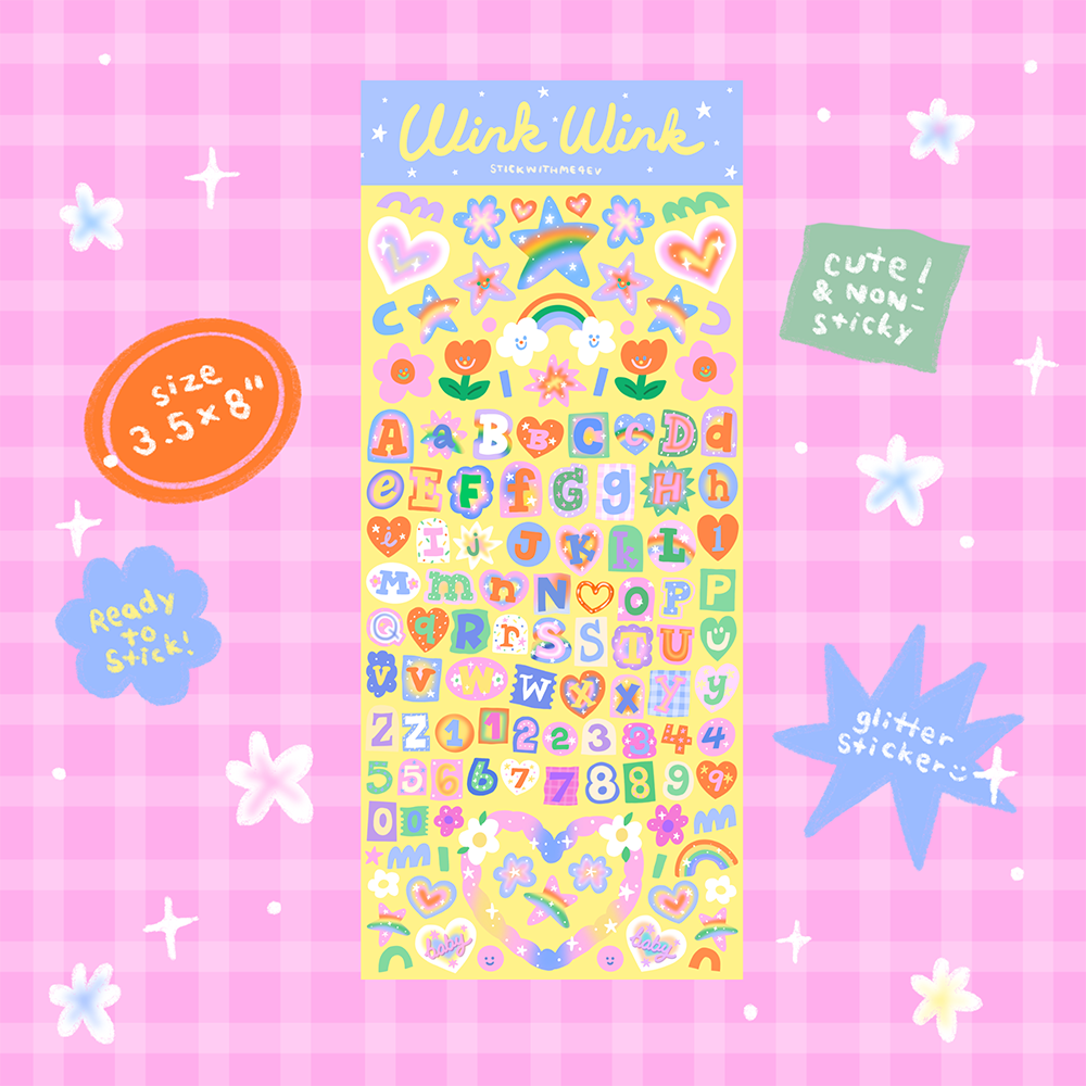 Winkwink alphabet and decoration sticker